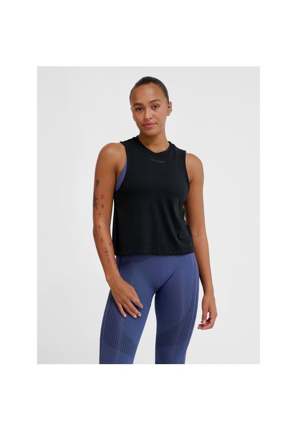 Damski tank top Hummel Vanja Muscle. Kolor: czarny. Długość: krótkie. Sport: fitness