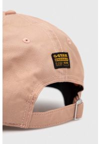 G-Star RAW - G-Star Raw czapka z daszkiem bawełniana kolor beżowy z aplikacją. Kolor: różowy. Materiał: bawełna. Wzór: aplikacja #2