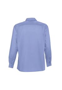 SOL'S - Męska Koszula Z Długim Rękawem Baltimore Poplin. Kolor: wielokolorowy, niebieski, zielony. Długość rękawa: długi rękaw. Długość: długie