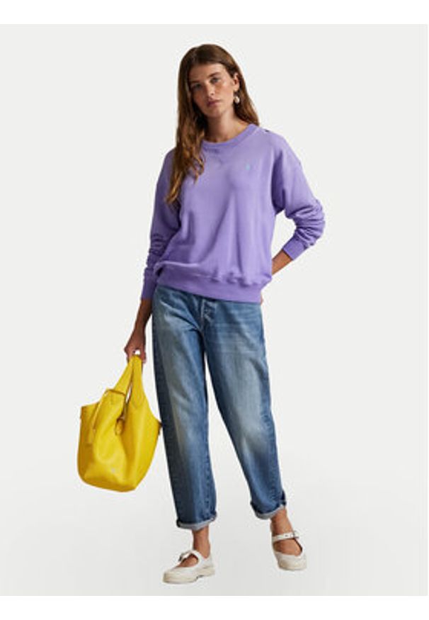 Polo Ralph Lauren Bluza 211971690006 Fioletowy Relaxed Fit. Typ kołnierza: polo. Kolor: fioletowy. Materiał: bawełna