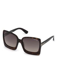 Tom Ford - TOM FORD - Kwadratowe okulary przeciwsłoneczne Katrine. Kolor: brązowy #6