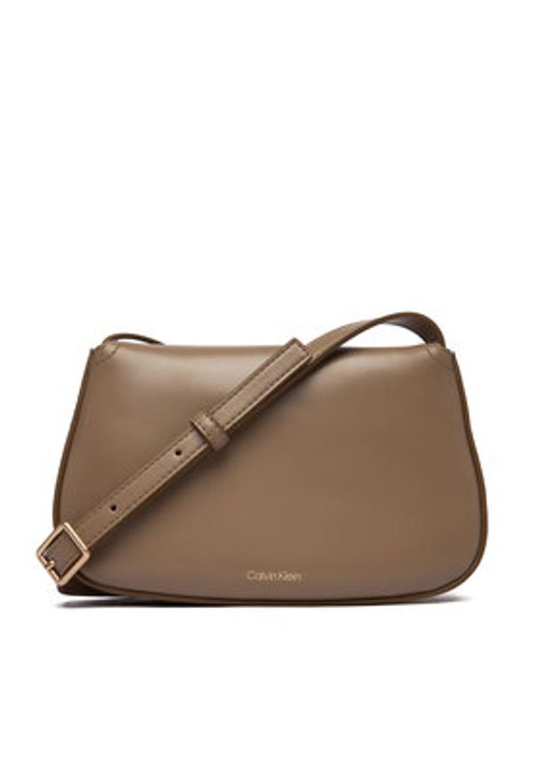 Calvin Klein Torebka Ck Flap Camera Bag LV04F3421G Beżowy. Kolor: beżowy. Materiał: skórzane