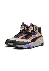 Buty do chodzenia męskie Puma Trinity Mid Hybrid. Wysokość cholewki: za kostkę. Zapięcie: sznurówki. Kolor: wielokolorowy, beżowy, czarny. Materiał: materiał. Szerokość cholewki: normalna. Sport: turystyka piesza