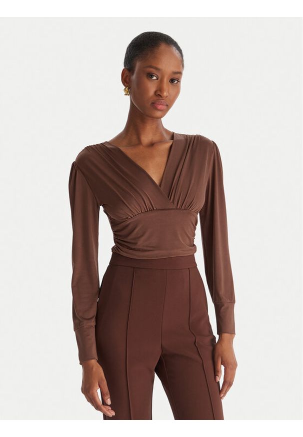 ACCESS FASHION Body 54-2018-324 Brązowy Slim Fit. Kolor: brązowy. Materiał: syntetyk