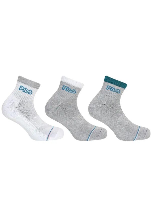 Fila 3-pack skarpety quarter sportowe biało-szare 43-46. Kolor: szary, niebieski, wielokolorowy, biały