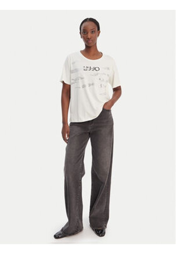 Liu Jo Sport T-Shirt TA6265 JS923 Biały Regular Fit. Kolor: biały. Materiał: bawełna. Styl: sportowy