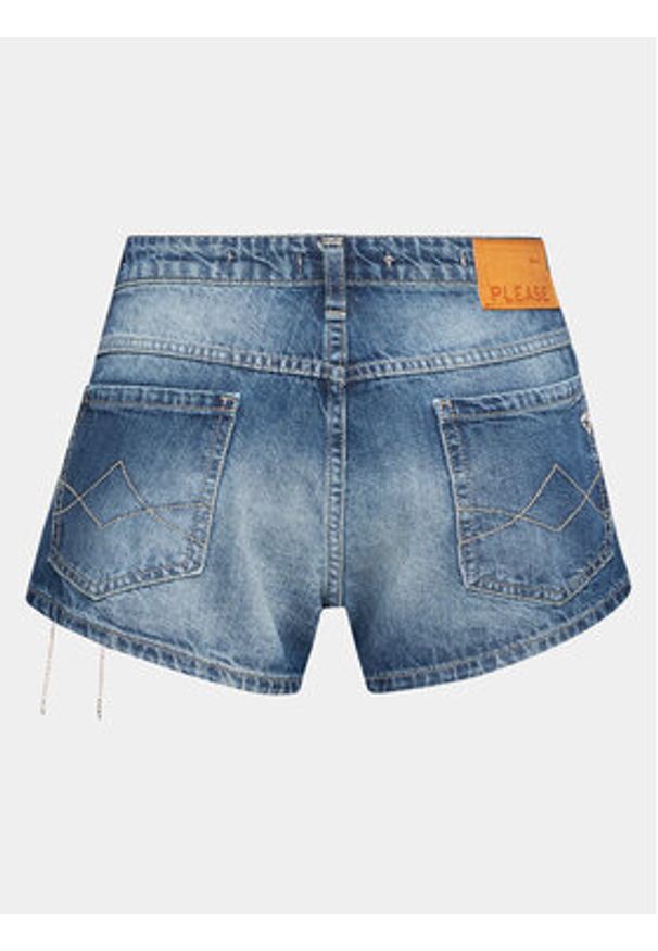 Please Szorty jeansowe D0IEEH0W6G Niebieski Regular Fit. Kolor: niebieski. Materiał: bawełna