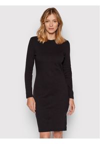Calvin Klein Sukienka dzianinowa K20K203488 Czarny Slim Fit. Kolor: czarny. Materiał: bawełna, dzianina