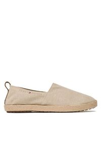 TOMMY HILFIGER - Tommy Hilfiger Espadryle Th Espadrille Core Chambray FM0FM04451 Beżowy. Kolor: beżowy. Materiał: materiał #5