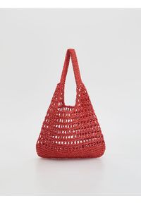 Reserved - Pleciona torebka hobo - czerwony. Kolor: czerwony #1