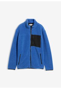 bonprix - Bluza rozpinana z polaru baranka. Kolor: niebieski. Materiał: polar