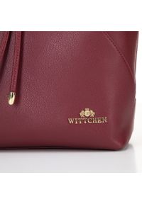 Wittchen - Damski plecak worek skórzany z przeszyciami ciemnoczerwony. Kolor: czerwony. Materiał: skóra. Wzór: haft. Styl: casual, elegancki #3