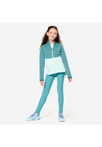 Decathlon - Legginsy dziecięce Domyos. Okazja: na uczelnię. Stan: podwyższony. Kolor: niebieski. Materiał: elastan, poliester, materiał. Styl: sportowy