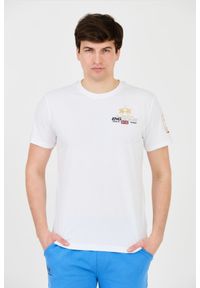 La Martina - LA MARTINA Biały męski t-shirt Jersey, Rozmiar M. Kolor: biały. Materiał: jersey
