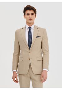 Pako Lorente - PAKO LORENTE – Beżowa marynarka garniturowa. Kolor: beżowy. Materiał: poliester, elastan, wiskoza. Wzór: gładki. Styl: młodzieżowy #1
