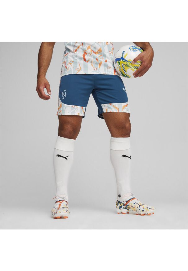 Puma - Spodenki piłkarskie PUMA x NEYMAR JR Creativity PUMA. Kolor: pomarańczowy, wielokolorowy, niebieski. Sport: piłka nożna