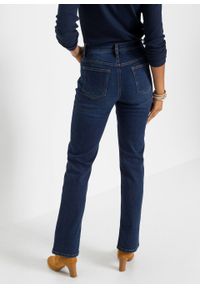 Dżinsy dzwony z rozcięciem, bawełna organiczna bonprix ciemny denim. Kolor: czarny. Styl: elegancki #3