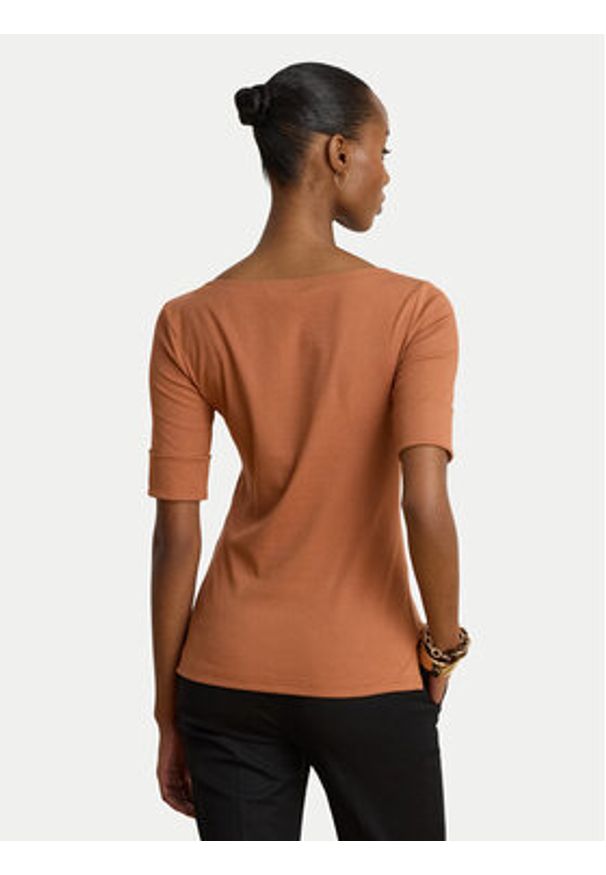 Lauren Ralph Lauren - LAUREN RALPH LAUREN T-Shirt Judy 200654963505 Pomarańczowy Regular Fit. Kolor: pomarańczowy. Materiał: bawełna