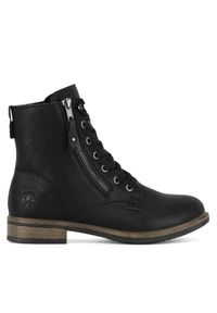 Rieker Trzewiki 72221-00 Czarny. Kolor: czarny. Materiał: materiał #1