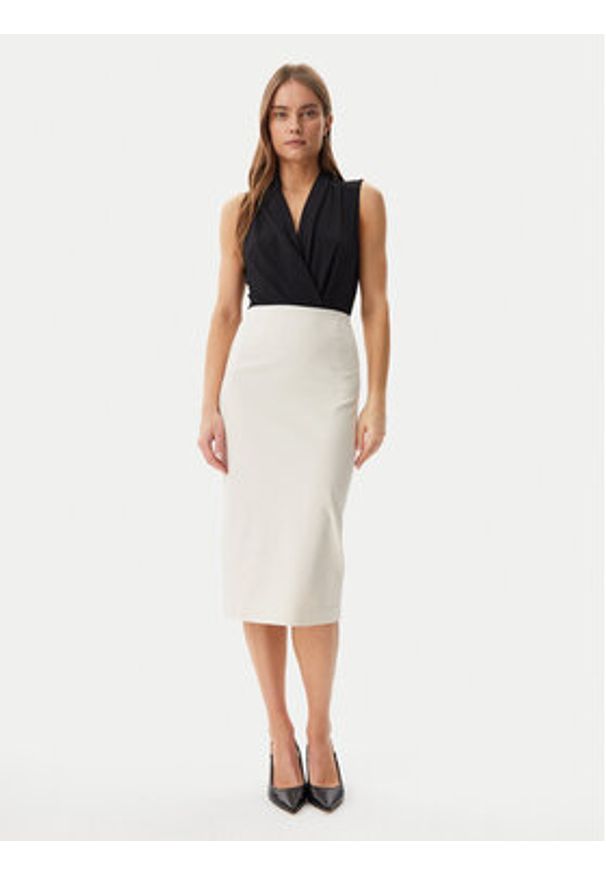 Guess Spódnica ołówkowa W5GD93 WGMR2 Beżowy Slim Fit. Kolor: beżowy. Materiał: wiskoza