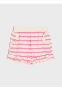 Sinsay - Bawełniane szorty z ozdobnymi falbanami - kremowy. Kolor: kremowy. Materiał: bawełna #1