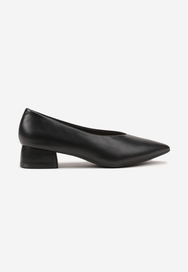 Renee - Czarne Czółenka na Słupku Vices ze Skórzaną Wkładką Alinire. Kolor: czarny. Materiał: skóra. Obcas: na słupku. Styl: elegancki
