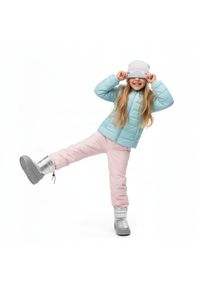 Big-Star - Śniegowce damskie Big Star, cholewka z metalizowanego materiału z regulacją u góry i ociepleniem gruba jednolita podeszwa, szare, KK374218. Kolor: szary. Materiał: syntetyk, materiał, skóra ekologiczna, futro. Szerokość cholewki: normalna. Wzór: aplikacja, jednolity #6