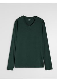 Sinsay - Bawełniana koszulka basic - zielony. Kolor: zielony. Materiał: bawełna