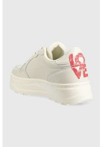 Pepe Jeans sneakersy skórzane KORE kolor biały PLS31473. Nosek buta: okrągły. Zapięcie: sznurówki. Kolor: biały. Materiał: skóra. Obcas: na platformie #5