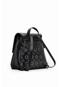 Desigual plecak damski kolor czarny mały wzorzysty. Kolor: czarny #4