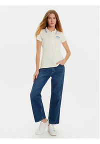 TOMMY HILFIGER - Tommy Hilfiger Polo Varsity WW0WW43931 Beżowy Slim Fit. Typ kołnierza: polo. Kolor: beżowy. Materiał: bawełna #2