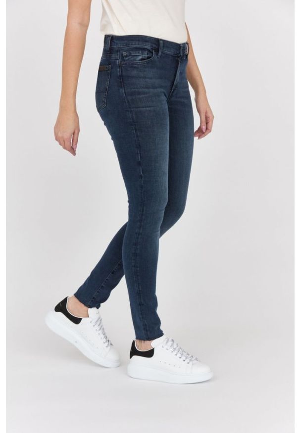 7 FOR ALL MANKIND Niebieskoszare jeansy damskie HW SKINNY SLIM ILLUSION, Rozmiar 26. Kolor: niebieski