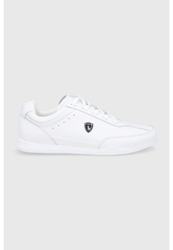 Polo Ralph Lauren Buty skórzane Irvine 809806258004 kolor biały. Nosek buta: okrągły. Zapięcie: sznurówki. Kolor: biały. Materiał: skóra