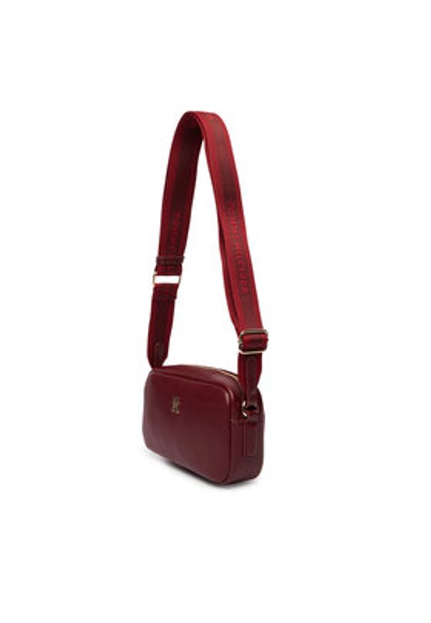 TOMMY HILFIGER - Tommy Hilfiger Torebka Th Essential Camera Bag AW0AW18370 Bordowy. Kolor: czerwony. Materiał: skórzane
