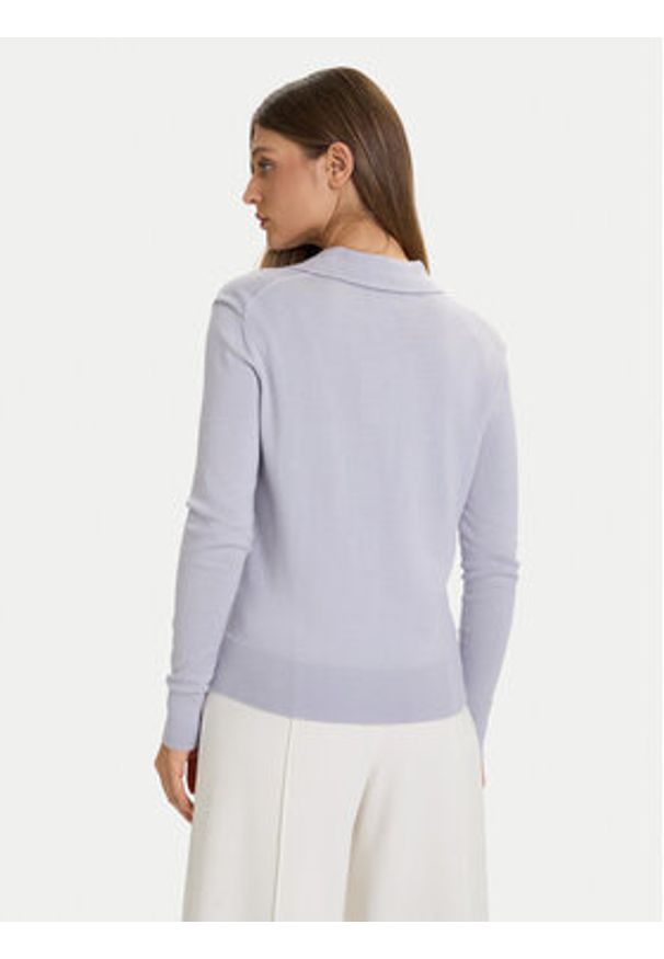 Calvin Klein Sweter LV044A305G Błękitny Regular Fit. Kolor: niebieski. Materiał: syntetyk