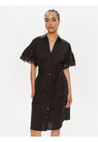 TwinSet - TWINSET Sukienka koszulowa 241TT2281 Czarny Regular Fit. Kolor: czarny. Materiał: bawełna. Typ sukienki: koszulowe #1