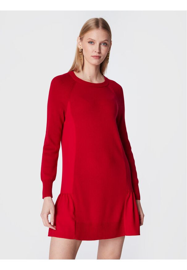 TwinSet - TWINSET Sukienka dzianinowa 222TT3280 Czerwony Regular Fit. Kolor: czerwony. Materiał: syntetyk, dzianina