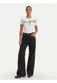Desigual T-Shirt 26SWTK07 Biały Regular Fit. Kolor: biały. Materiał: bawełna #5