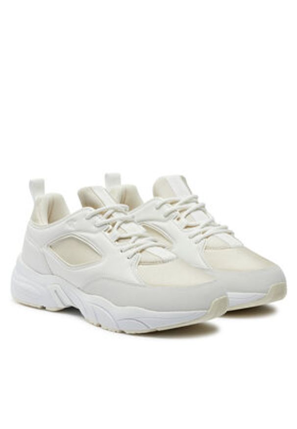 Calvin Klein Jeans Sneakersy Retro Tennis Low Lace Mix Mg Mtr YW0YW01497 Écru. Materiał: skóra