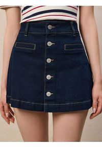 Sinsay - Jeansowa spódnica mini - niebieski. Kolor: niebieski. Materiał: jeans
