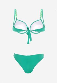 Renee - Zielone Bikini z Usztywnianym Biustonoszem Wykończonym Łańcuszkiem z Elastycznymi Majtkami Mamarie. Kolor: zielony. Wzór: aplikacja #5