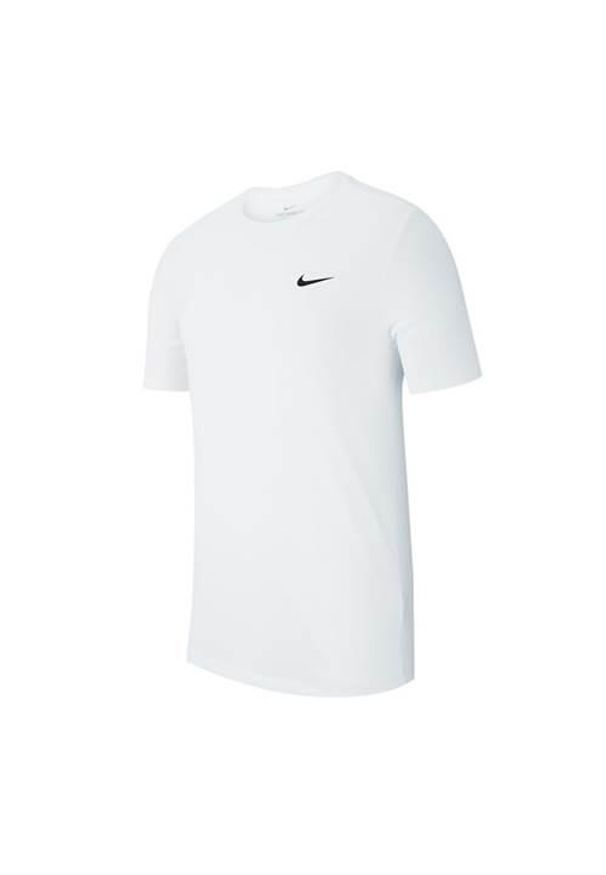 Koszulka sportowa męska Nike Dry Tee Crew Solid. Kolor: biały, niebieski, wielokolorowy. Długość rękawa: krótki rękaw. Długość: krótkie. Sport: fitness