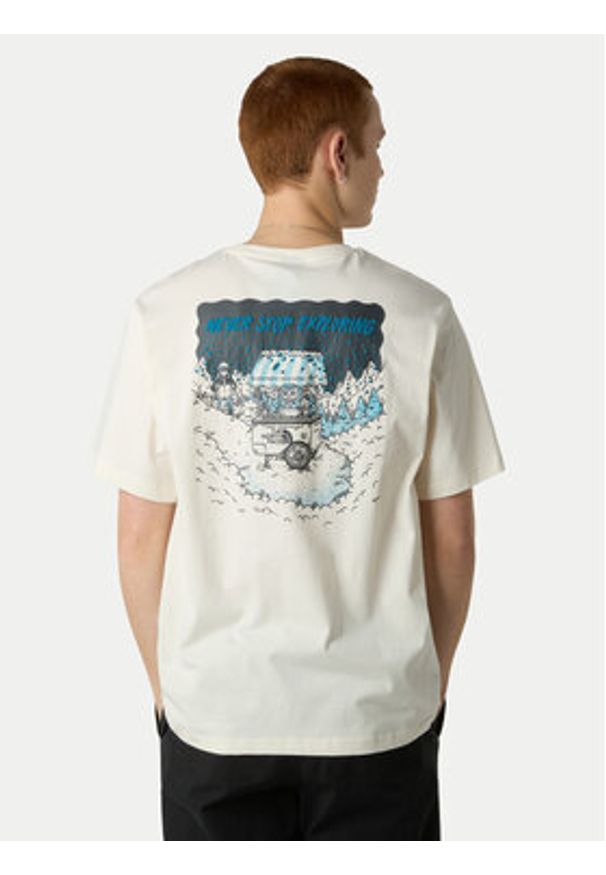 The North Face T-Shirt Powder Days NF0A8E4D Écru Relaxed Fit. Materiał: bawełna