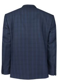 Taliowana, Elegancka Marynarka Męska - Casino - Granat, Delikatna Kratka. Kolor: niebieski. Materiał: poliester, wiskoza. Wzór: kratka. Styl: elegancki #5