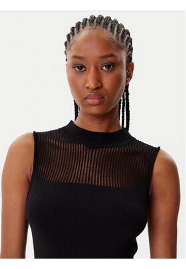 Morgan Bluzka 252-MJULIE Czarny Slim Fit. Kolor: czarny. Materiał: syntetyk