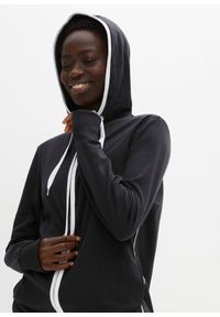bonprix - Bluza rozpinana z bawełny ze stretchem. Typ kołnierza: kaptur. Kolor: czarny. Materiał: bawełna #3