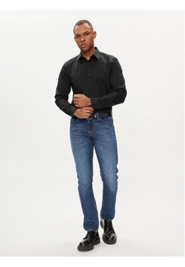 Guess Koszula Sunset M1YH20 W7ZK1 Czarny Slim Fit. Kolor: czarny. Materiał: bawełna