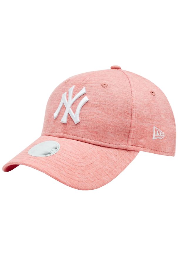 New Era - Czapka z daszkiem damska Wmns Jersey Ess 9FORTY New York Yankees Cap. Kolor: różowy. Materiał: jersey