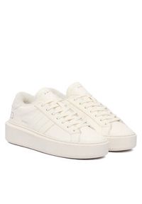 D.A.T.E. Sneakersy Hill Low Fur Platform W431-HPF-MN Écru. Materiał: skóra. Obcas: na platformie #3
