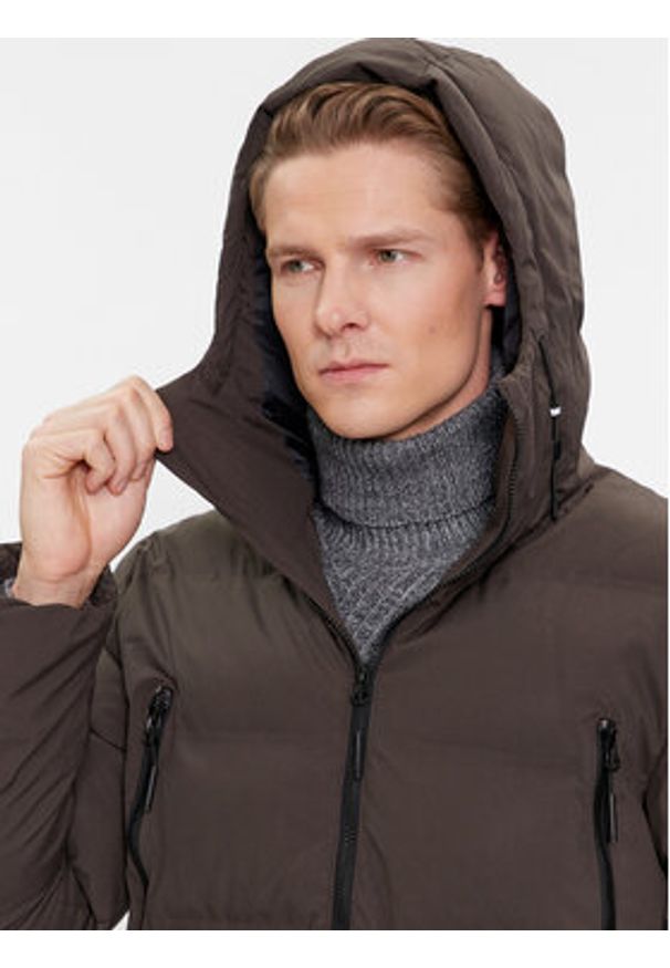 4f - 4F Płaszcz zimowy 4FAW23TDJAM246 Khaki Regular Fit. Kolor: brązowy. Materiał: syntetyk. Sezon: zima